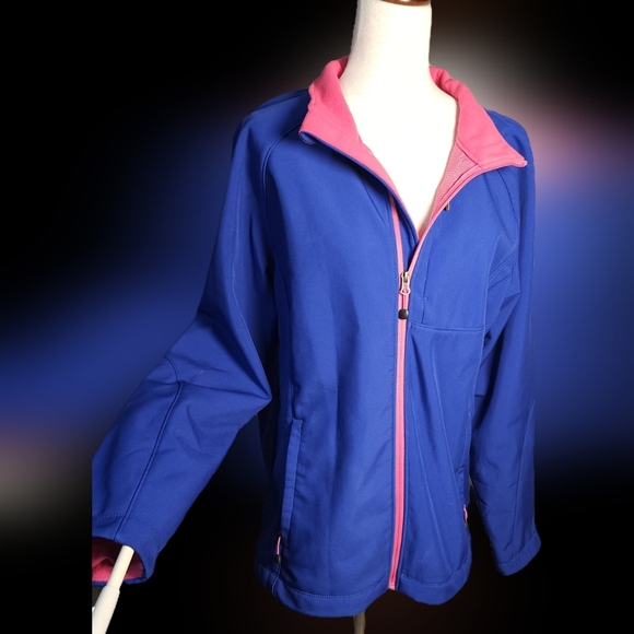 Women's Blue and Pink Jacket Mid Weight Jacket.  Carribean Fashion Size 2XL - Picture 1 of 12